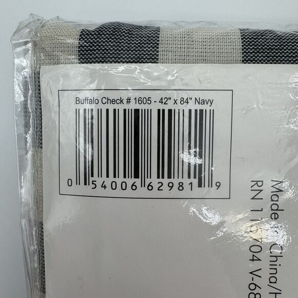 Buffalo Check Window Curtain Panel 42" x 84" Navy Blue Checkered Decorative - Picture 5 of 7